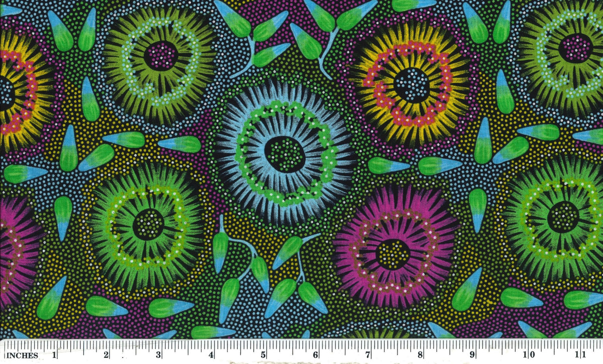 Wild Bush Banana Green Pink By Lauren Daneic