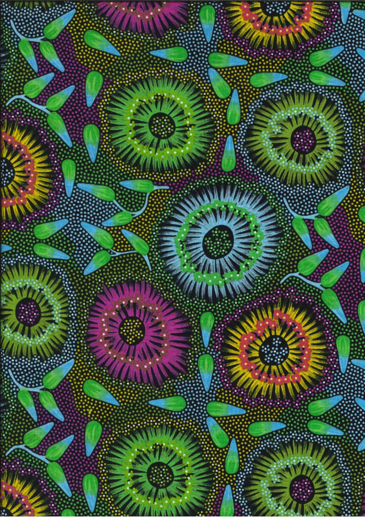 Wild Bush Banana Green Pink By Lauren Daneic