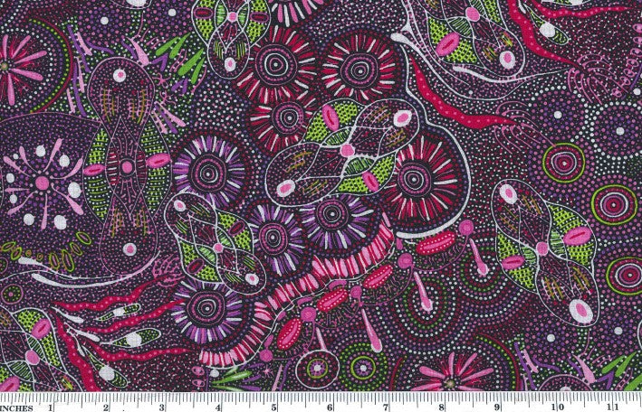 Bush Tucker After Rain in NT Blue By Mariyne Doolan