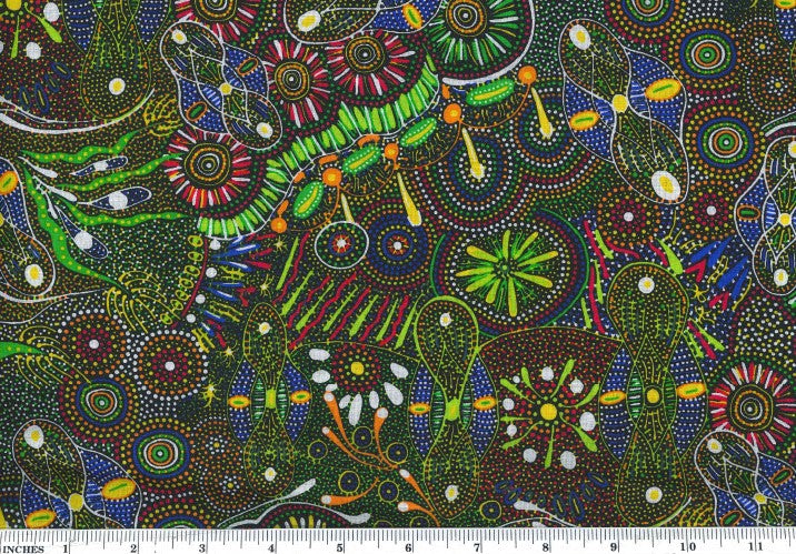 Bush Tucker After Rain in NT Blue By Mariyne Doolan