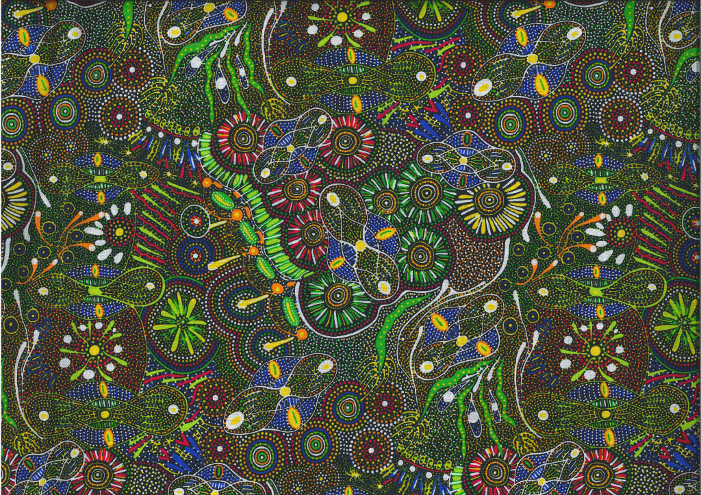 Bush Tucker After Rain in NT Blue By Mariyne Doolan