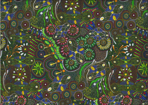 Bush Tucker After Rain in NT Blue By Mariyne Doolan
