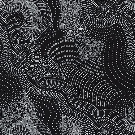 Dreamtime River Bed Black by Anna Pitjara