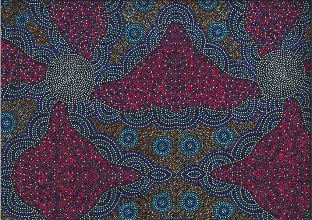 Kangaroo Grass And Bush Waterhole Red By Roseanne Morton