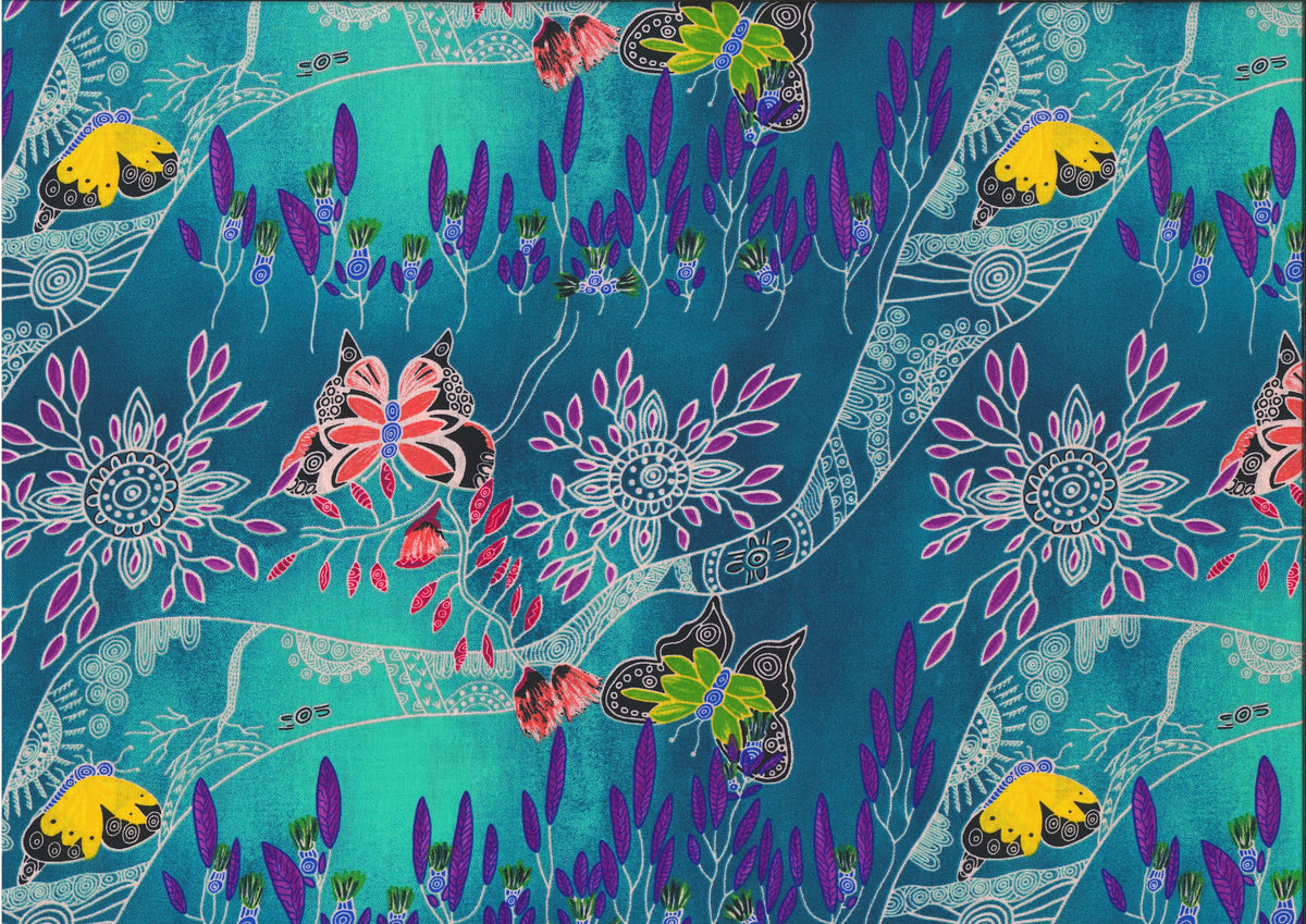 Bush Sweet Potatoe Blue by Audrey Napanangka Martin