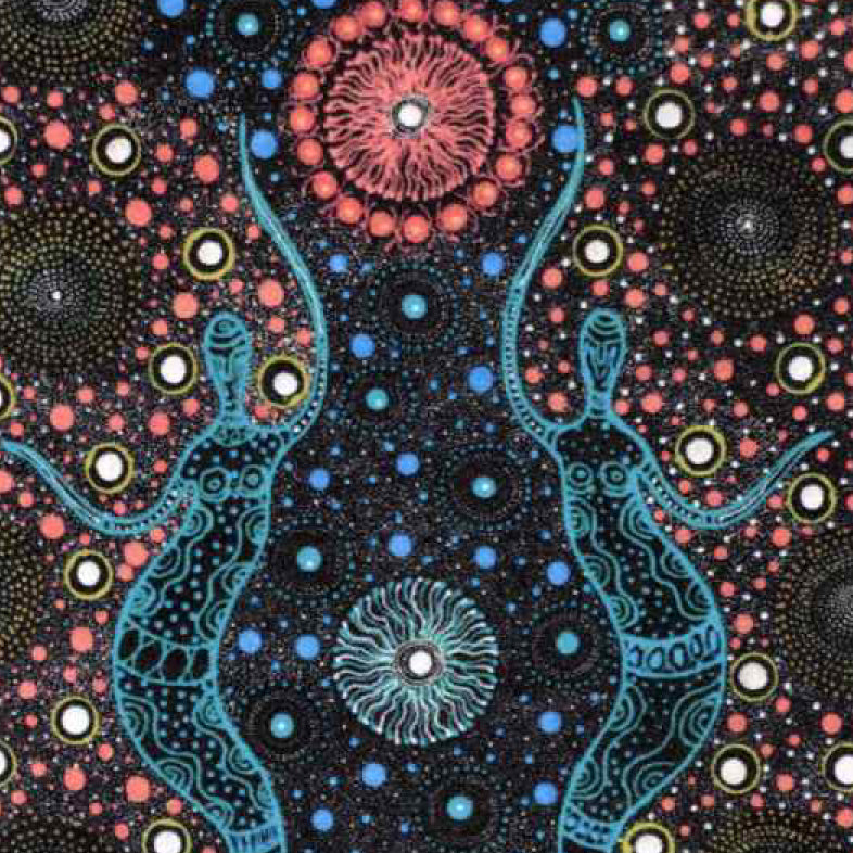 Two Sisters Collection Bush Tucker Aqua by Marlene Doolan