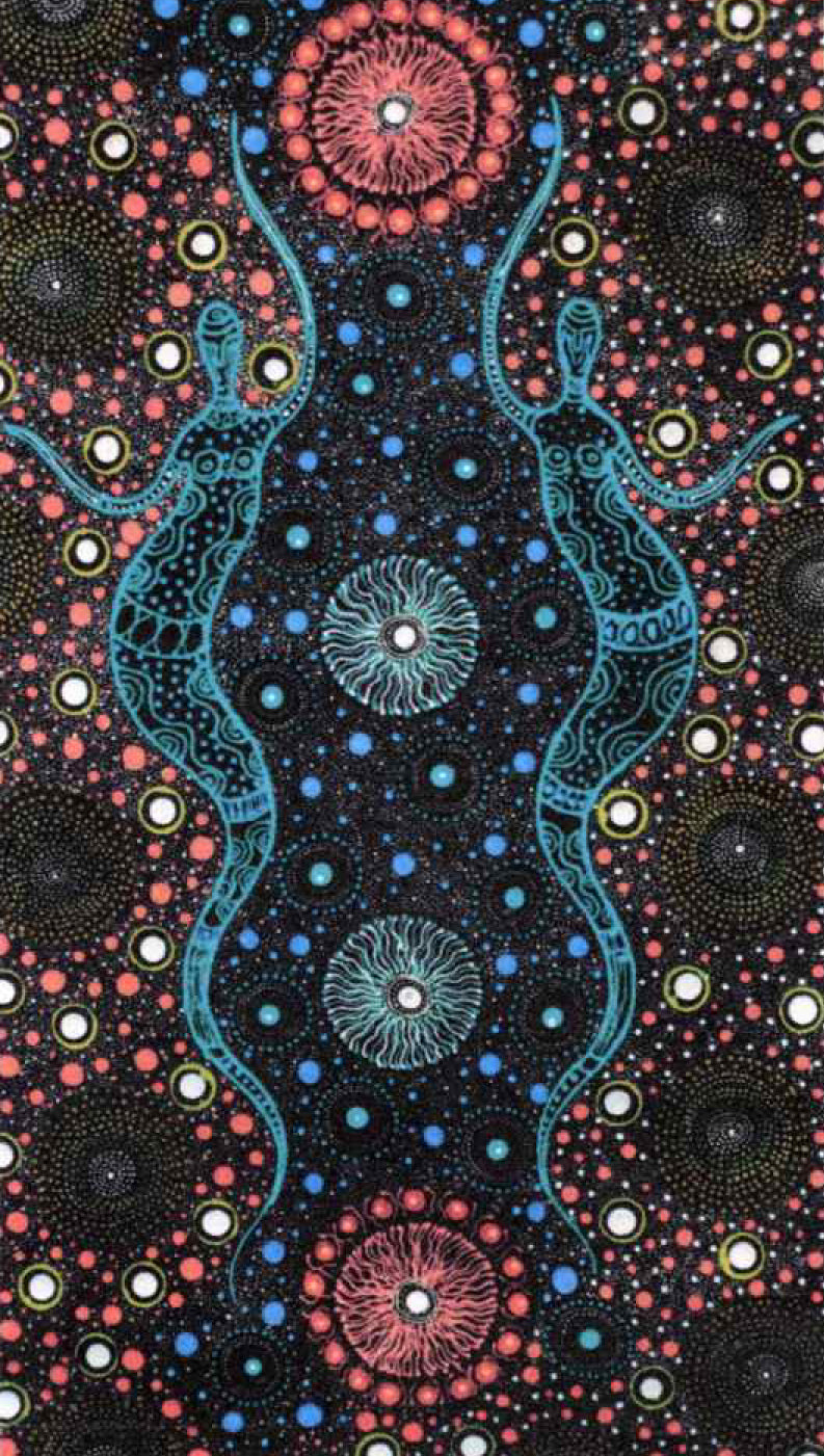 Two Sisters Collection Bush Tucker Aqua by Marlene Doolan