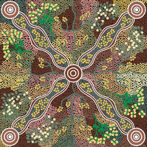 Yuendumu Bush Tomato Black by A M Napanangka